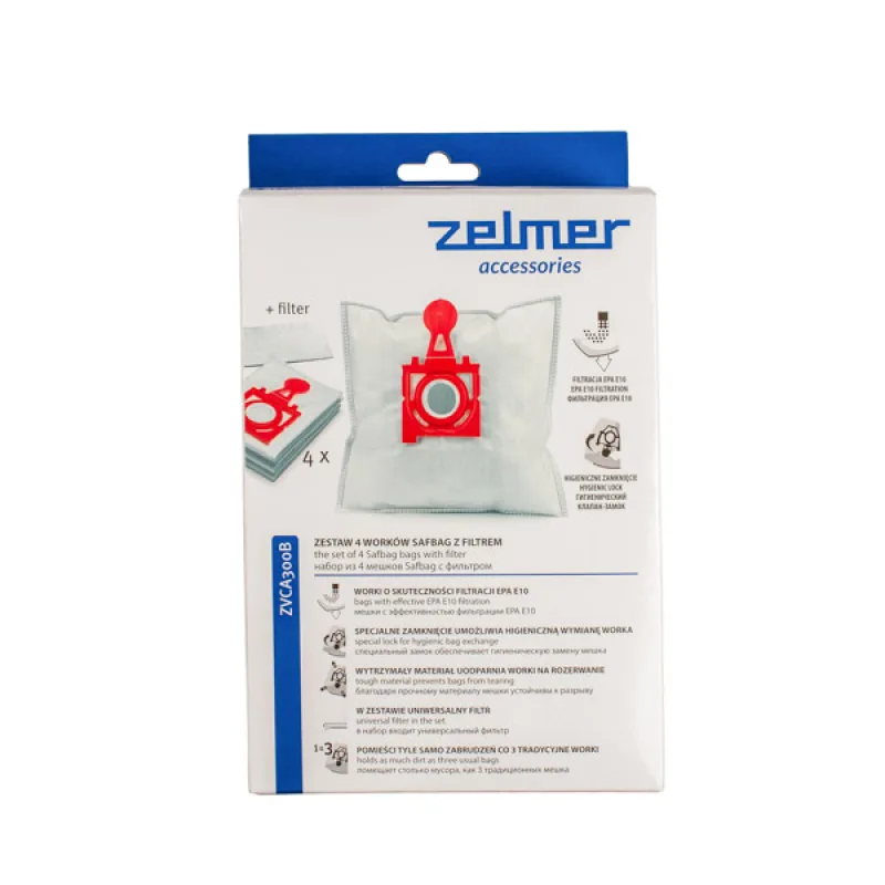 Набір мішків для пилососа Zelmer \ Bosch 12006468 SAFBAG 494220.00 ZVCA300B (4 шт)