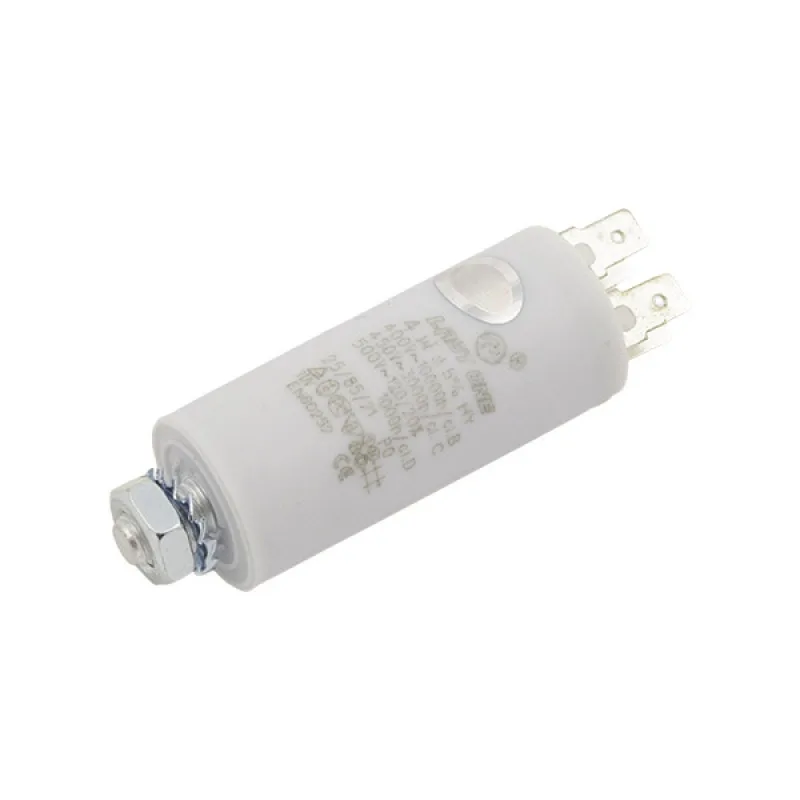 Пусковий конденсатор для пральної машини CAP507UN 4uF 450V 30x60mm (4 клеми)
