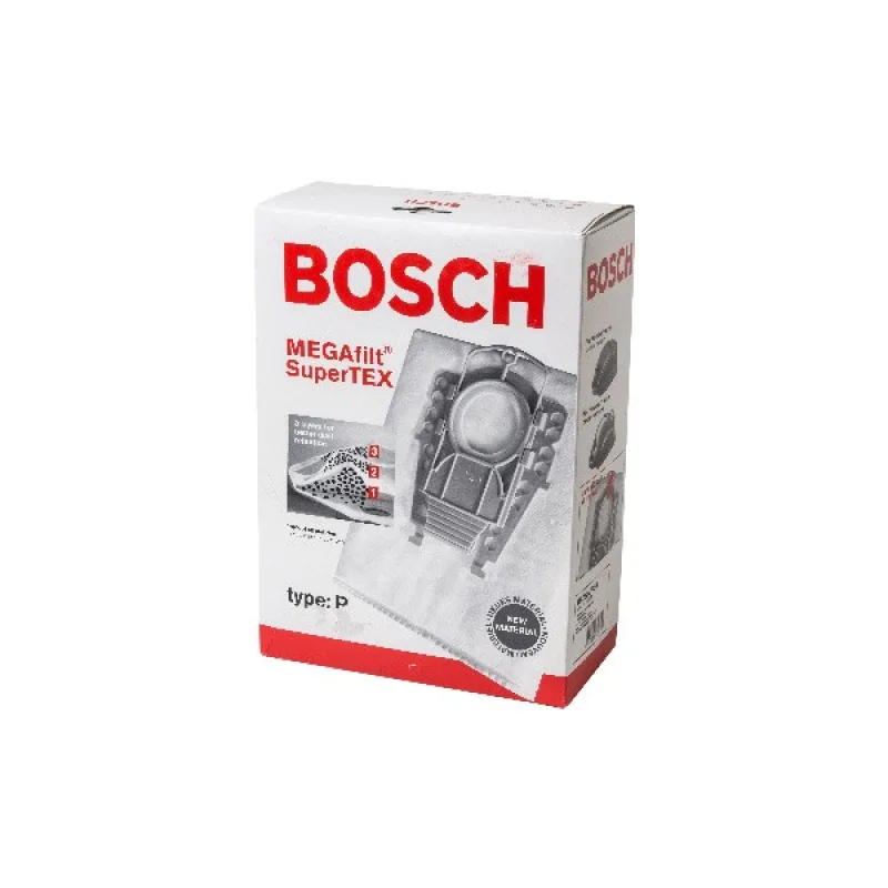 Набір мішків MEGAfilt SuperTEX Type P + фільтр BBZ52AFP2 пилососа Bosch 00462586