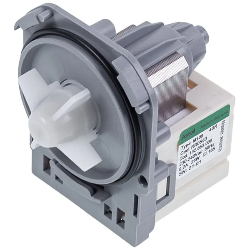 Помпа (насос) для пральної машини AEG 1326630009 RR0553 Askoll 25 Вт M109 (контакти роздільні ззаду, на 3 засувки)