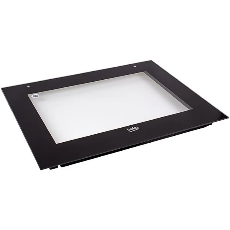 Outer door glass for Beko oven 210444372, 590x460 mm