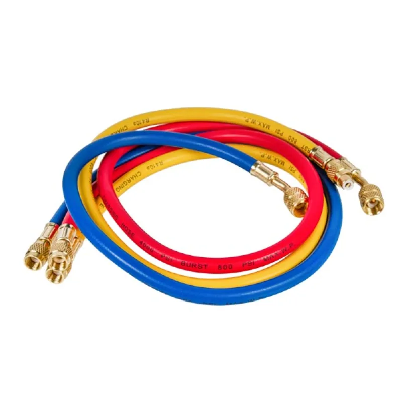 Charging hose set 3 pcs of 900 mm for refrigerant R-410