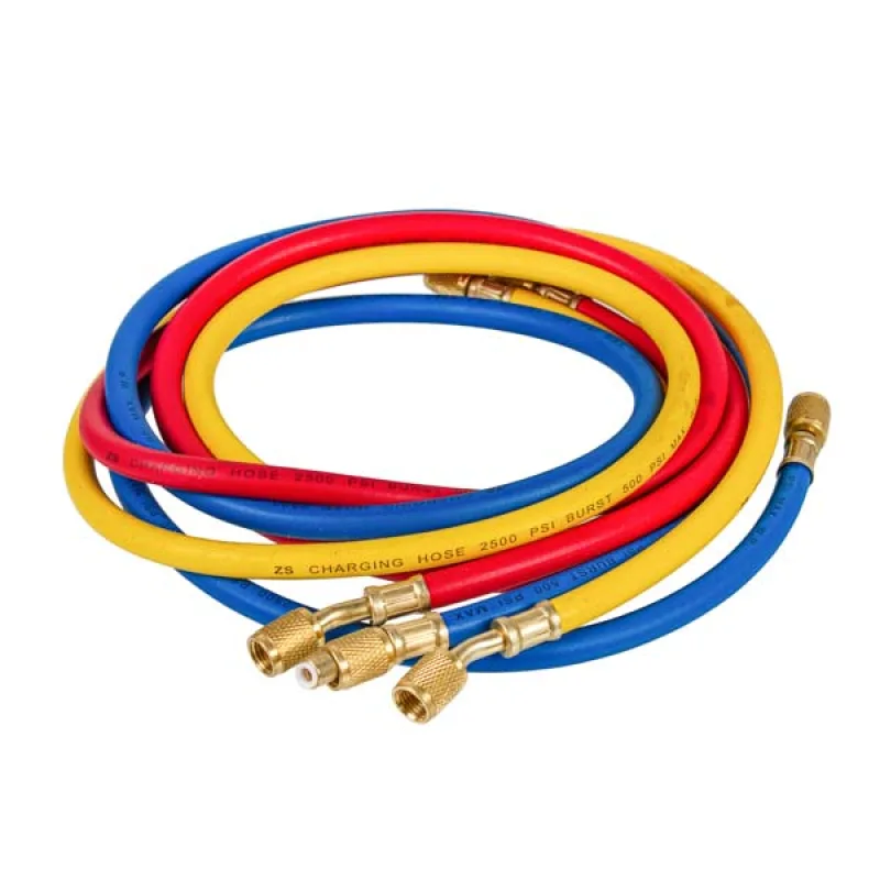 Charging hose set 3 pcs of 1500 mm for refrigerant R-12 R-22