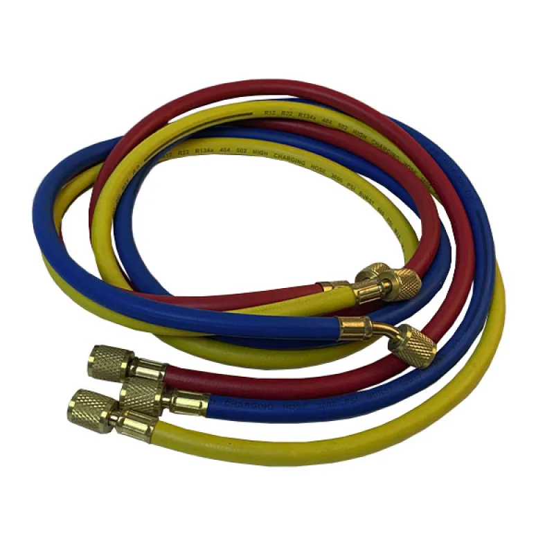 Charging hose set 3 pcs of 1500 mm for refrigerant R-22 R-134