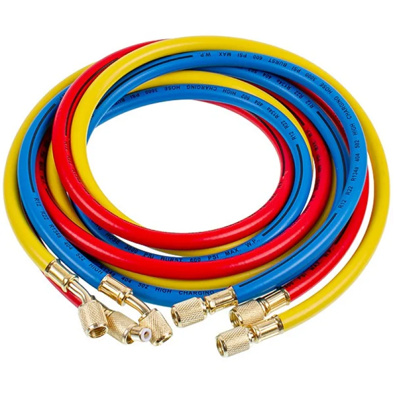 Charging hose set 3 pcs of 1800 mm for refrigerant R-22 R-134