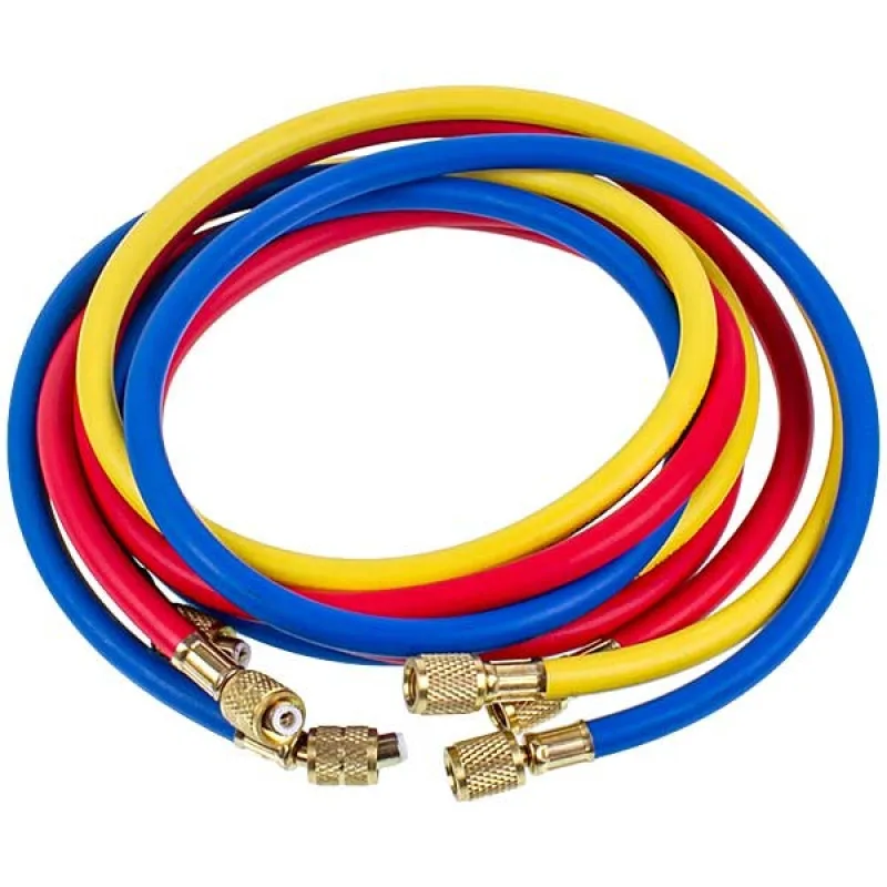 Charging hose set 3 pcs of 1800 mm for refrigerant R-410