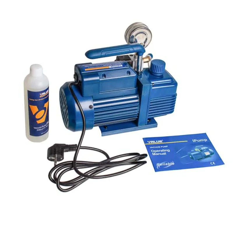 Вакуумний насос з манометром Value VI-120-SV (1 ступ./57 л/хв.)