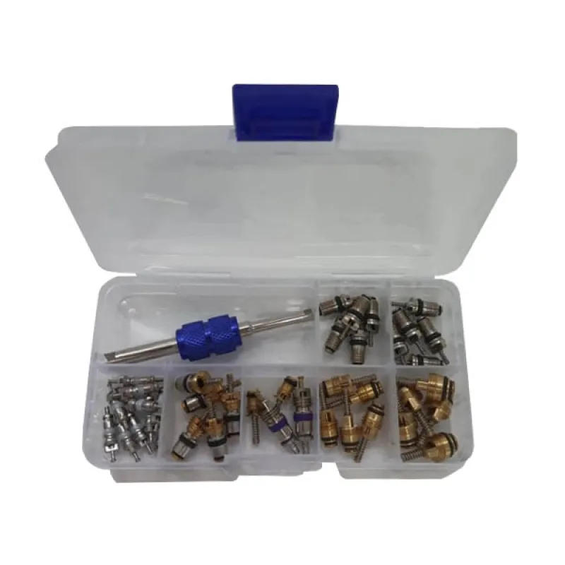 Valve core kit СТ-247 for car air conditioner, 7 types, 39 cores and screwdriver