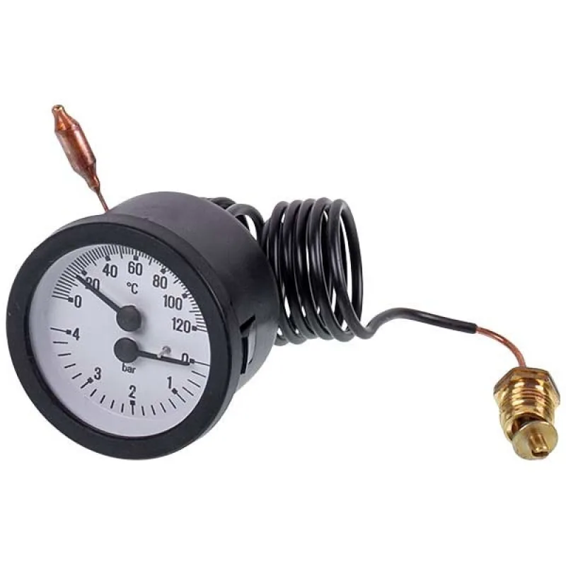 Термоманометр 0-4 бар 0-120 °C для газового котла Junkers/Bosch/Buderus, Protherm 7098311