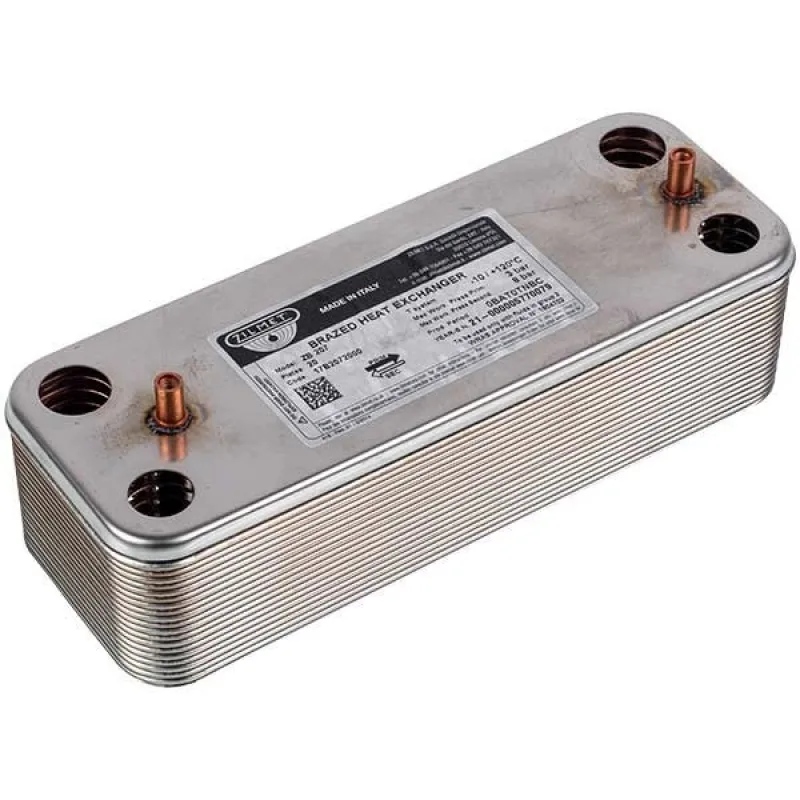 Теплообмінник пластинчастий ГВП Zilmet (20 пл.) для газового котла Baxi Eco, Luna 3, Fourtech, Westen Pulsar 17B2072000