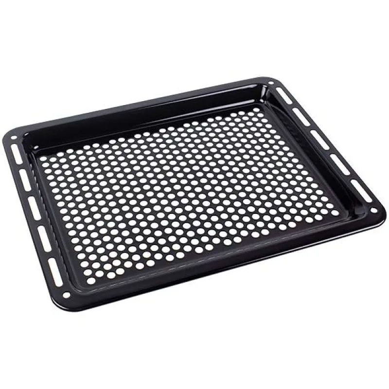 Enamelled Air fry oven tray with holes 455x370x30 mm, black