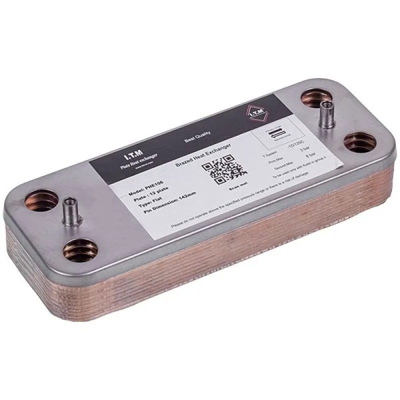 DHW plate heat exchanger 12 plates for Ariston BS, Clas, Genus, Egis Plus 65116314