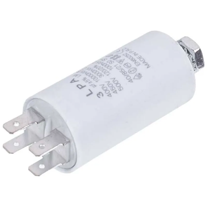 Пусковий конденсатор для пральної машини CBB60 3 uF 450V 34x70mm (4 клеми)