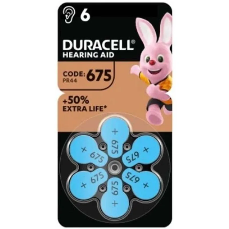 Батарейка Duracell Hearing Aid 675 (PR44) 1.45V блістер 6 шт.