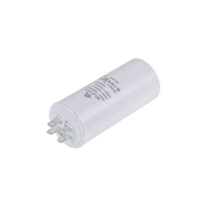 Пусковий конденсатор для пральної машини CBB60 SKL 40uF 450V CBB60 45x95mm (під гайку, 4 клеми)