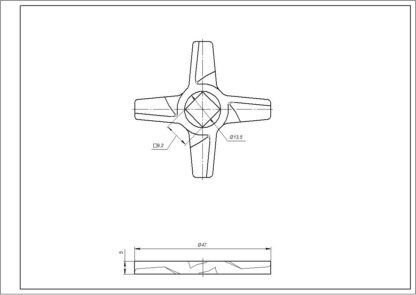 Комплект двосторонніх ножів NR5 для м&aposясорубки ZelmerBosch ZMMA025X 2 шт - Зображення 2
