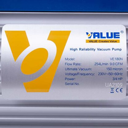 Вакуумний насос Value VE-180 (1 ступ./226 л/хв.) - Зображення 2