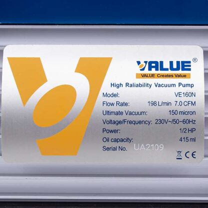 Вакуумний насос Value VE-160 (1 ступ./170 л/хв.) - Зображення 2