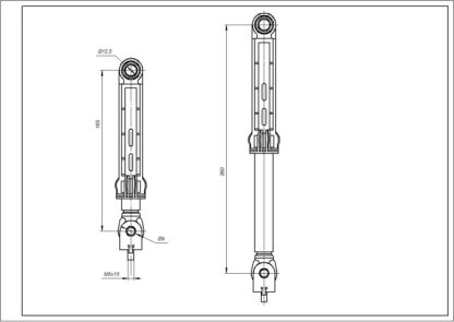 Амортизатор бака (2шт) для пральної машини 100N Indesit C00309597 (C00140744) - Зображення 6